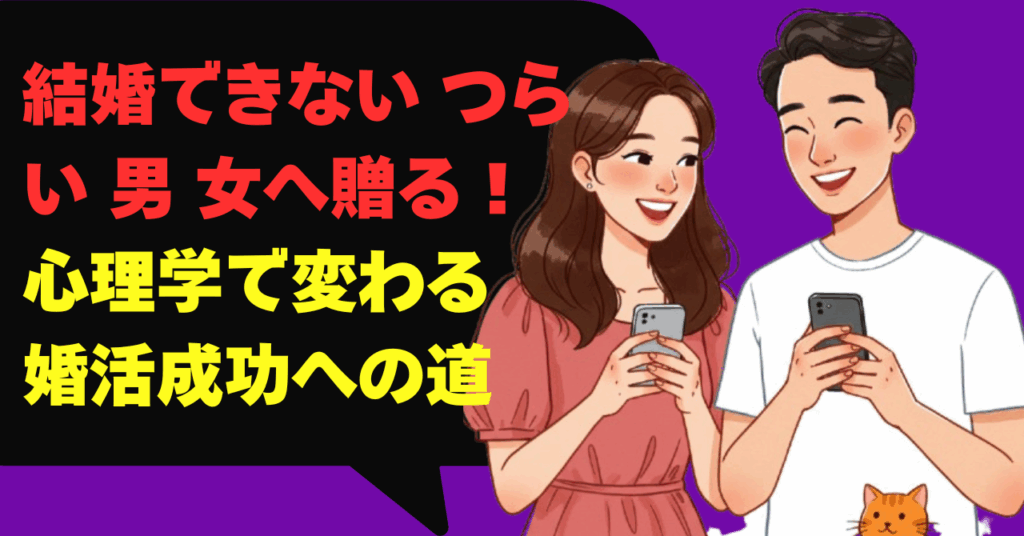 結婚できない つらい 男 女へ贈る！心理学で変わる婚活成功への道